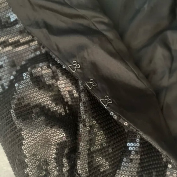 PATRICIA FIELD BLACK SEQUIN BLAZER Sex & The City Size Vintage with Tags SZ 6 - Picture 5 of 9